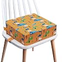 Toddler Booster Seat for Dining Table - 4in Cushion, Portable Booster for Baby, Adjustable Kids Chair Height, Washable Seat Pad Mat