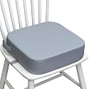 Toddler Booster Seat for Dining Table, Waterproof Kids Booster Seat for Kitchen Chair, High Density Foam Cushion with Non-Slip Bottom, Washable Cover &amp; Adjustable Straps (Grey)
