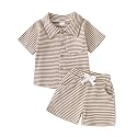 Toddler Boy Clothes Baby Summer Outfit Striped Shirt Shorts 1-5T