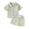 Toddler Boy Clothes Baby Summer Outfit Striped Shirt Shorts 1-5T