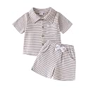 Toddler Boy Clothes Baby Summer Outfit Striped Shirt Shorts 1-5T
