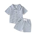 Toddler Boy Clothes Baby Summer Outfit Striped Shirt Shorts 1-5T