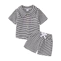 Toddler Boy Clothes Baby Summer Outfit Striped Shirt Shorts 1-5T