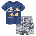 Toddler Boy Clothes Cartoon Cotton Summer Short Sleeve T-Shirt and Shorts Kids Outfit Set 2-7 Year