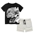 Toddler Boy Clothes Cartoon Cotton Summer Short Sleeve T-Shirt and Shorts Kids Outfit Set 2-7 Year