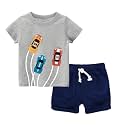 Toddler Boy Clothes Cartoon Cotton Summer Short Sleeve T-Shirt and Shorts Kids Outfit Set 2-7 Year