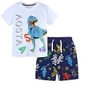 Toddler Boy Clothes Cartoon Cotton Summer Short Sleeve T-Shirt and Shorts Kids Outfit Set 2-7 Year
