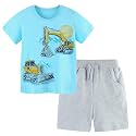 Toddler Boy Clothes Cartoon Cotton Summer Short Sleeve T-Shirt and Shorts Kids Outfit Set 2-7 Year