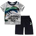 Toddler Boy Clothes Cartoon Cotton Summer Short Sleeve T-Shirt and Shorts Kids Outfit Set 2-7 Year