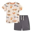 Toddler Boy Clothes Cartoon Cotton Summer Short Sleeve T-Shirt and Shorts Kids Outfit Set 2-7 Year
