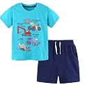 Toddler Boy Clothes Cartoon Cotton Summer Short Sleeve T-Shirt and Shorts Kids Outfit Set 2-7 Year