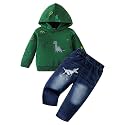 Toddler Boy Clothes Dinosaur Sweatshirt and Jeans Set Pants 12M-5T