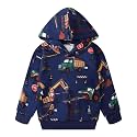 Toddler Boy Hoodie Cartoon Graphic Fall Clothes Kids Cute Sweatshirts With Kangaroo Pocket 2-8T
