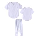 Toddler Boys Baseball Pants Set 2 Pieces Striped Baseball Jersey Pans Outfit Kids Sports Jogger Suit 6 Months - 6 Years