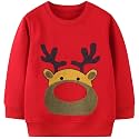 Toddler Boys Girls Christmas Sweatshirt Ugly Sweater Kids Reindeer Pullover Long Sleeve Unisex Xmas Shirt Tops 1-7T
