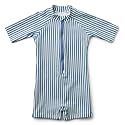 Toddler Boys One Piece Bathing Suit Zipper Short Sleeve Rash Guard Swimwear Quick Dry Green Stripe Swimsuit