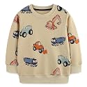 Toddler Boys Sweatshirts Kids Cotton Long Sleeve Crewneck Pullover Cartoon Print Shirts 2-7T