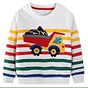 Toddler Boys Sweatshirts Kids Cotton Long Sleeve Crewneck Pullover Cartoon Print Shirts 2-7T
