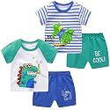 Toddler Boys T-shirts and Shorts Set 4pcs Outfit Summer Clothes