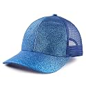 Toddler Girl Baseball Cap Little Girls Glitter Ponytail Hats Kids Adjustable Caps Sparkly Mesh Trucker Hats