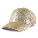 Toddler Girl Baseball Cap Little Girls Glitter Ponytail Hats Kids Adjustable Caps Sparkly Mesh Trucker Hats