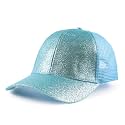 Toddler Girl Baseball Cap Little Girls Glitter Ponytail Hats Kids Adjustable Caps Sparkly Mesh Trucker Hats
