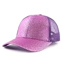 Toddler Girl Baseball Cap Little Girls Glitter Ponytail Hats Kids Adjustable Caps Sparkly Mesh Trucker Hats