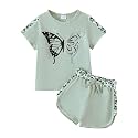 Toddler Girl Clothes 2PCS Leopard T-Shirt + Shorts Set Summer 2-8Y