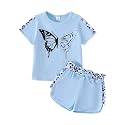 Toddler Girl Clothes 2PCS Leopard T-Shirt + Shorts Set Summer 2-8Y