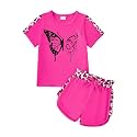 Toddler Girl Clothes 2PCS Leopard T-Shirt + Shorts Set Summer 2-8Y