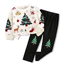 Toddler Girl Clothes Floral Printed Sweatshirt Pants 2Pcs Fall Outfits for Little Girls Clothing Set Size 3-7 Years