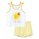 Toddler Girl Clothes Summer Outfits Sleeveless Tops &amp; Shorts 2-Piece Set Clothing Sets, Viscose Made from Bamboo