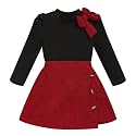Toddler Girl Plaid Outfits Fall Winter Dress Knit Ribbed Bow Sweatshirt Tops and Button Fashion Skirts Set