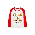 Toddler Girls Boys Valentines T-Shirt Love Heart Dinosaur Tractor Raglan Long Sleeve Tees for Kids 2 to 7 Years