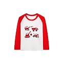 Toddler Girls Boys Valentines T-Shirt Love Heart Dinosaur Tractor Raglan Long Sleeve Tees for Kids 2 to 7 Years