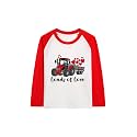 Toddler Girls Boys Valentines T-Shirt Love Heart Dinosaur Tractor Raglan Long Sleeve Tees for Kids 2 to 7 Years