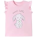 Toddler Girls Bunny T-Shirt Cotton Baby Short Sleeve Easter Outfits Rabbit Shirts Soft Summer Casual Tee Tops