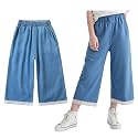 Toddler Girls Capri Pants Lightweight Palazzo Wide Leg Summer Pants 3-10 Years