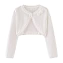 Toddler Girls Cardigan Sweater Bolero Shrug Baby Kids Long Sleeve Cropped Dress Up Button Closure Jacket Tops