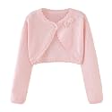 Toddler Girls Cardigan Sweater Bolero Shrug Baby Kids Long Sleeve Cropped Dress Up Button Closure Jacket Tops