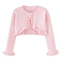 Toddler Girls Cardigan Sweater Bolero Shrug Baby Kids Long Sleeve Cropped Dress Up Button Closure Jacket Tops