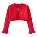 Toddler Girls Cardigan Sweater Bolero Shrug Baby Kids Long Sleeve Cropped Dress Up Button Closure Jacket Tops