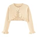 Toddler Girls Cardigan Sweater Bolero Shrug Baby Kids Long Sleeve Cropped Dress Up Button Closure Jacket Tops