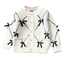 Toddler Girls Cardigan Sweater Button Knit Sweater