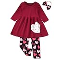 fioukiay Toddler-Girls-Fall-Clothes-Set Little Girls Highlow Tunic TopsLeggings