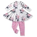 Toddler-Girls-Fall-Clothes-Set Little Girls Highlow Tunic TopsLeggings Outfit