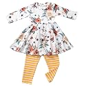 fioukiay Toddler-Girls-Fall-Clothes-Set Little Girls Highlow Tunic TopsLeggings