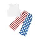 Toddler Girls Jeans Outfit Solid Color Ribbed Sleeveless Tank Tops Print Denim Clothes Trousers Two-Piece Set