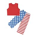 Toddler Girls Jeans Outfit Solid Color Ribbed Sleeveless Tank Tops Print Denim Clothes Trousers Two-Piece Set