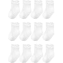 Toddler Girls Socks 12 Pack Grip Kids Cotton Socks for Toddlers 6M-7Years